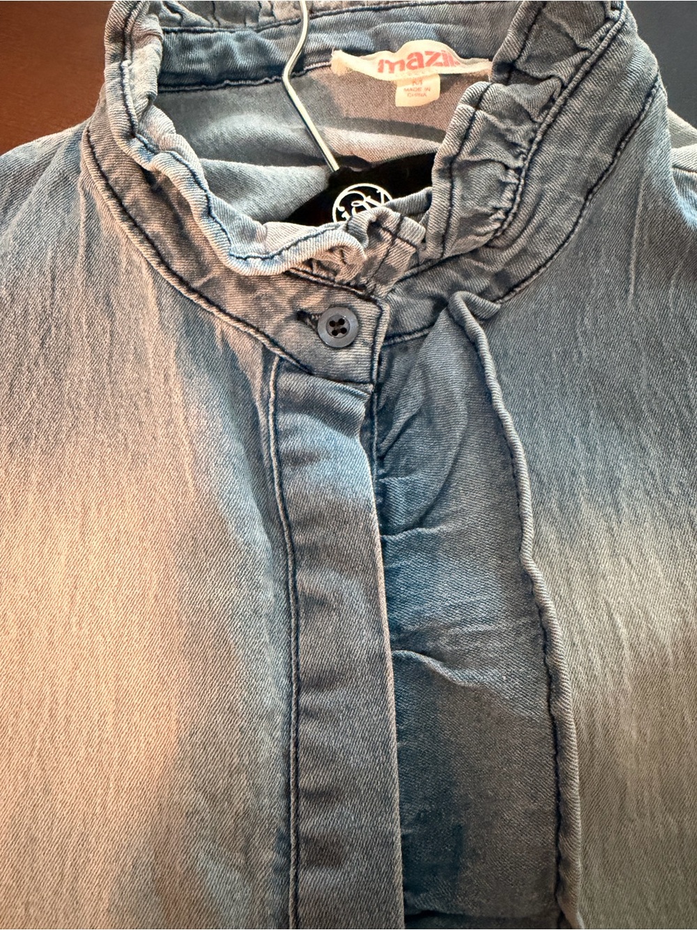 Mazik Light Blue Ruffled Collar Denim Dress - Picture 4 of 4